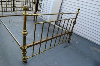 Antique Vintage Brass Bed Queen Size With Rails