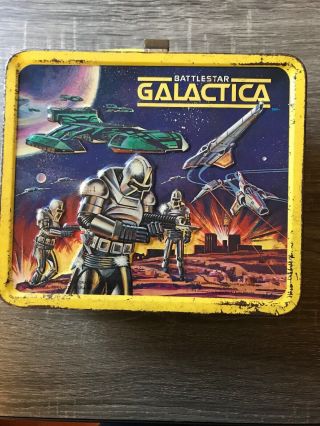Battlestar Galactica Metal Lunchbox From 1978 Made By Aladdin With Thermos
