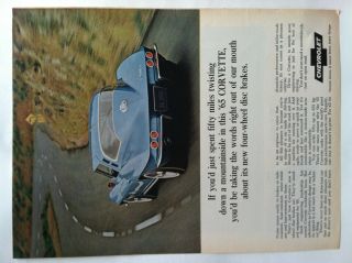 1965 CHEVROLET CORVETTE STING RAY COUPE 50 MILES TWISTING GM VETTE AD 2