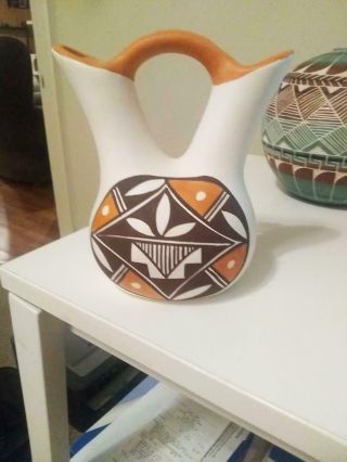 Gorgeous Acoma Mexico Large Colored Native American Wedding Vase
