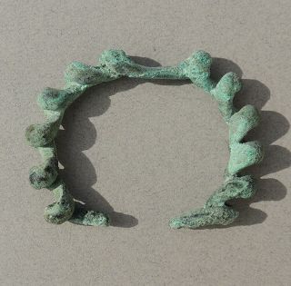 A Small Antique Twisted And Looped Copper Currency Dogon Mali 51