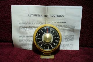 Vtg 50 60s 70s Airguide Altimeter Dash Gauge Ford Chevy Cady Gm Rod Accessory