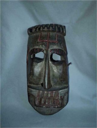 Antique India Himachal Top High Aged Wood Tribal Himalayan Fagli Dance Mask