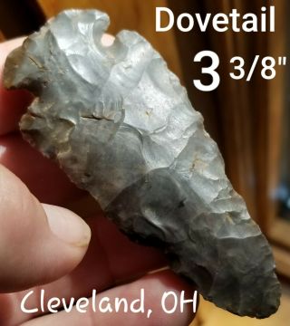 St.  Charles Dovetail Arrowhead Spear Point Native Indian Artifact Cleveland,  Ohio