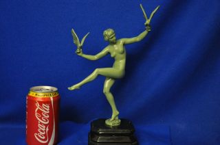 1920,  S Max Le Verrier Rare Statue Sculpture Art Deco Nude Girlcollectable Rare