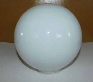 Vintage Mid Century Modern White Glass Ball Orb Gwtw Parlor Globe