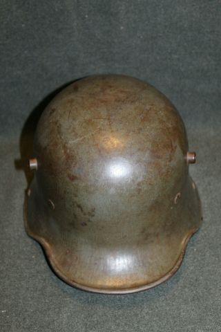 Rare Untouched Lg Size Ww1 German M1916/17 Steel Combat Helmet W/liner
