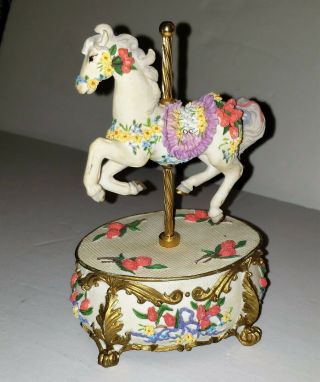 Vtg St Francisco Music Box Carousel Horse Gifted Taiwan Top - 66 1995