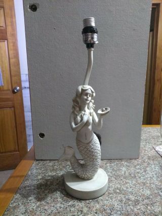 Vintage Mermaid Lamp Nautical White