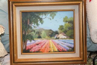 Vintage Oil Painting Signed By Artist Framed Matted Colorful M.  Walton