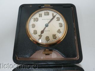 Antique Art Deco Waltham Watch Co.  8 Days Automobile Car Clock & Case