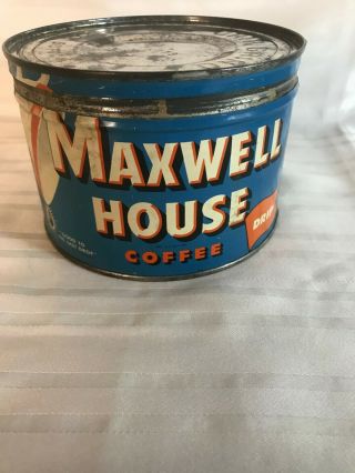 Vtg Maxwell House Coffee Tin 1 Lb Good To The Last Drop