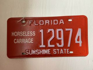 Vintage Florida “horseless Carriage” License Plate