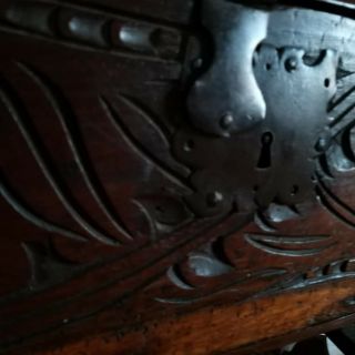 A 17th Or Early 18th Century Carved Oak Bible Box To Restore Or Use 2