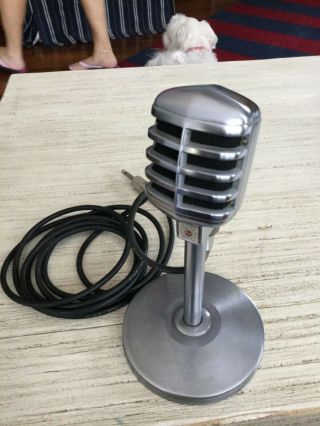 Vintage 1940s Electro Voice 910 Crystal Microphone And Stand And Adapter