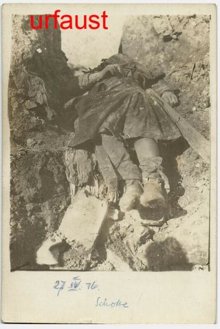 German Wwi Dead Scottish Soldier Kia Photo 1916