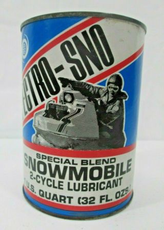 Vintage Spectro Sno Snowmobile 2 Cycle Lubricant Oil 32 Fl Oz Quart Nos Can