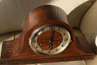 Vintage Oak Westminster & Whittington Chimes Mantle Clock For Restoration