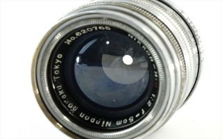 Nikon Nikkor H.  C 5cm 50mm f/2 Vintage Lens Leica Screw Mount LTM L39 Japan Exc - 3