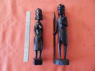 Vintage Ironwood Sculptures Hand Carved Wood Statues 1960 