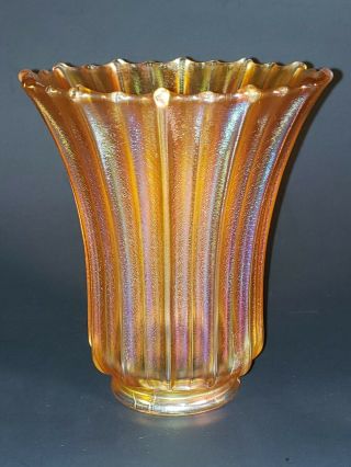 Vintage Ribbed Satin Carnival Glass Light Lamp Shades 2 1/4 " Fitter