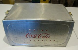 Neat Vintage 1950s Coca Cola Aluminum Cooler / Drink In Bottles - Read Details