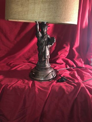 Vintage Still Brass/bronze Statue Of Liberty Lamp