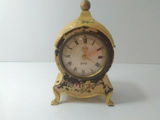 Vintage Antique Germany Alarm Clock Swiss Musical Footed By Champion