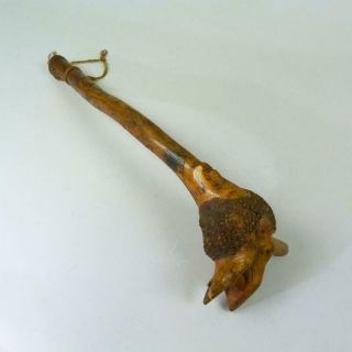 Antique Penobscot Figural Handed Carved Root Totem Club