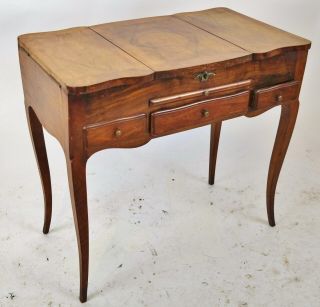 Antique French Provincial Louis Xv 19th C Inlaid Poudre - Ladies Vanity Desk