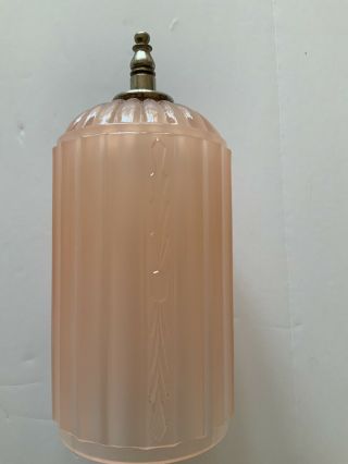 Vintage Pink Art Deco Depression Glass Bullet Torpedo Skyscraper Boudoir Shade
