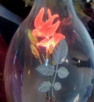 Vintage Novelty Aerolux Light Bulb.  Bird Swallow & Flowers Inside.