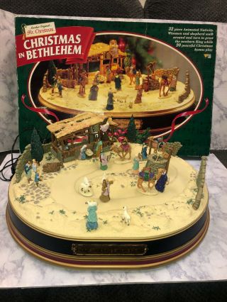 Vintage Mr Christmas Animated Musical Nativity Set Christmas In Bethlehem W/ Box