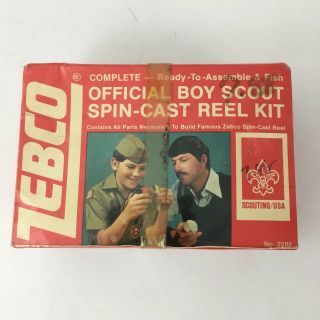 Vintage Zebco Boy Scout Spin Cast Reel Kit 202 Deadstock Usa