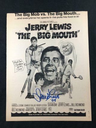 Autographed Jerry Lewis The Big Mouth Authentic Signed Movie Ad Page A70