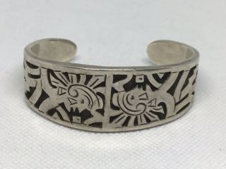 Vintage Sterling Silver Taxco Mexico Cuff Bracelet 100g