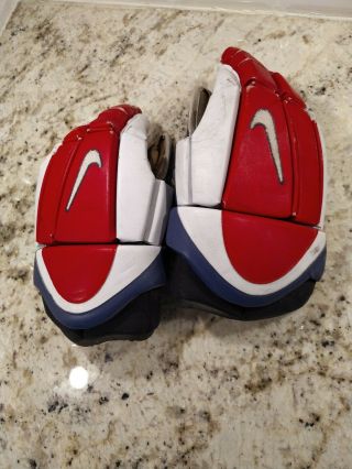 Vintage Nike Bolero Hockey Gloves Red,  White,  And Blue Colorway B1