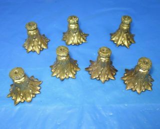 7 Vintage Fanciest Deco Chandelier Lamp Candle Parts Brass Metal