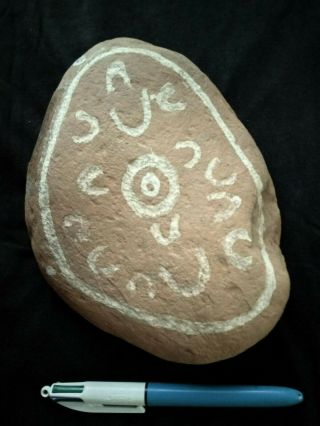 Large Fine Old Engraved Message Marker Stone Central Desert.  Aboriginal.  :b