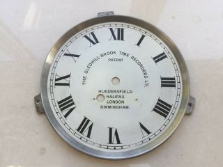 Gledhill Brook Fusee Clocking In Machine Time Recorder Clock Face Dial