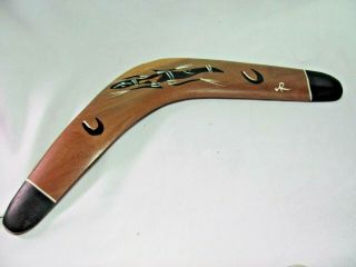 Vintage Aboriginal Art Boomerang Hand Painted 16 " Australia
