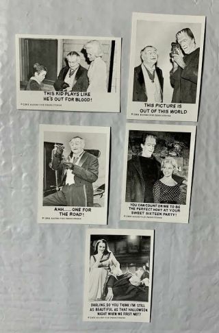 5 - 1964 Leaf The Munsters Cards 12,  14,  15,  19 & 20 All In