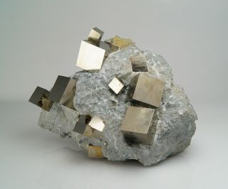 Large - Pyrite crystals on matrix from Navajun - Spain 3