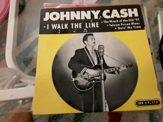Johnny Cash I Walk The Line Record With Cover Sun Vg,  Cover M - Record