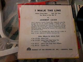 Johnny Cash I Walk The Line Record With Cover Sun vg,  cover m - record 2