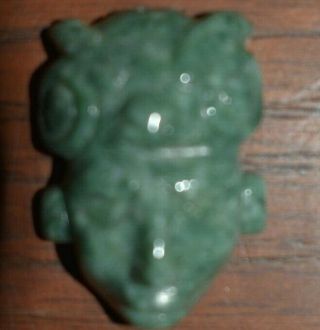Orig 399 Pre Columbian Mayan Jade Pendant,  3in Prov