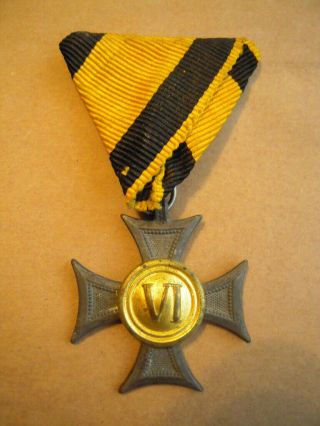 Ww1 1913 - 1918 Austrian Cross For 6 Years Service