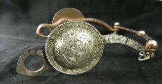 Vintage Silver - Mounted Hand - Engraved Horse Bit,  Marked Mexico – Gorgeous