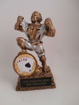 Poker/texas Hold Em Cards Hulk Monster Trophy Award - Engraving