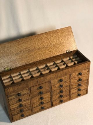 Antique Oak 20 Drawer Watchmaker’s Cabinet